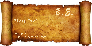 Bley Etel névjegykártya